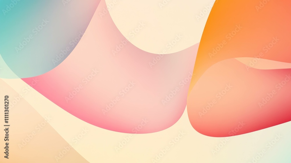 Aufkleber abstract fluid shapes in soft pastel colors creating a harmonious and tranquil background, ideal for