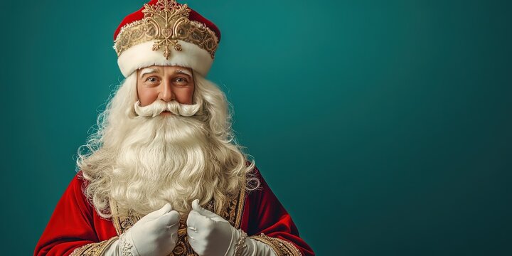 saint nicholas day solid background, copy space