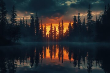 Obraz premium sunrise over the river