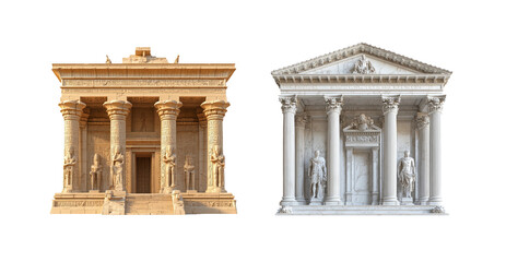 Fototapeta premium Elegant Classical Architecture on Transparent Background