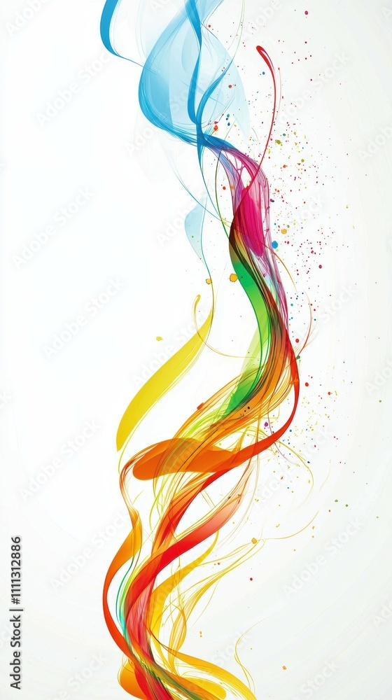 Aufkleber artistic perspective on dynamic colorful lines in modern digital gallery