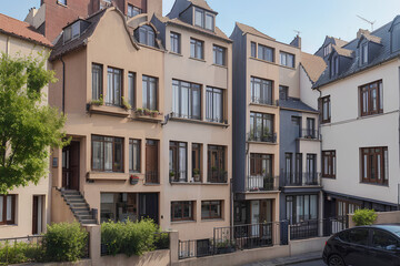 Naklejka premium A quiet paradise Stylish living space and breathtaking serenity, Generative Ai