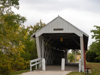 Historic Imes Covered Wooden Bridge in Madison County, Iowa built in 1870