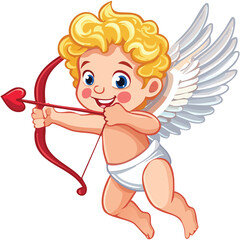 Obraz premium Cupid with a bow and arrow