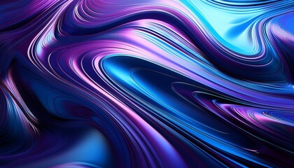 不規則な光の反射が作り出す幻想的なブルーと紫の液体のテクスチャ

