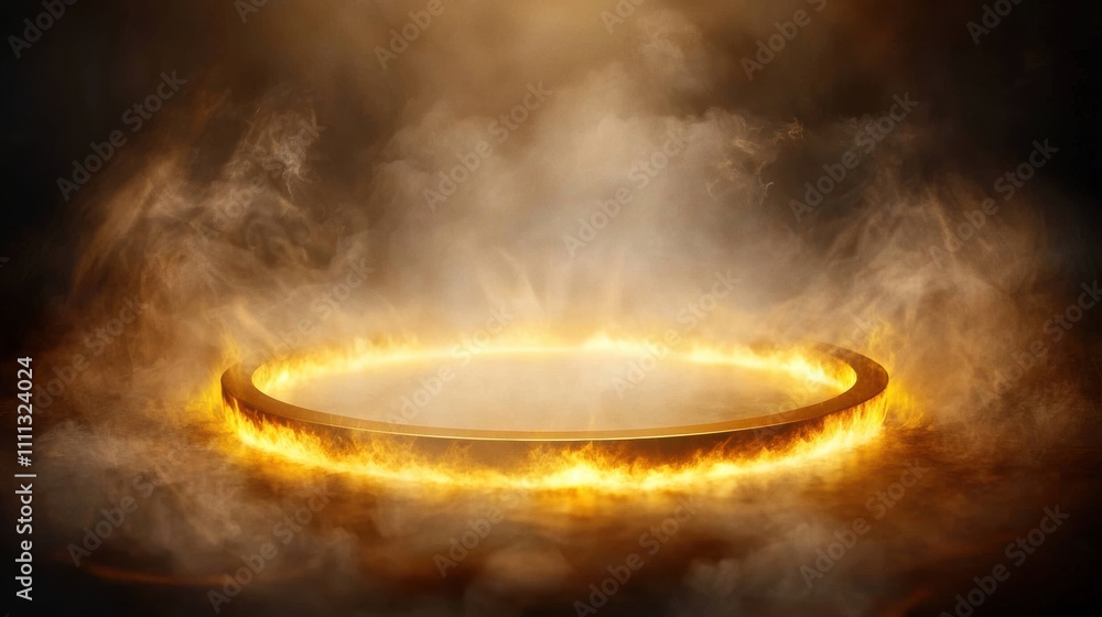 Aufkleber luminous pulsating plasma ring with dynamic light and neon effects in dark atmosphere