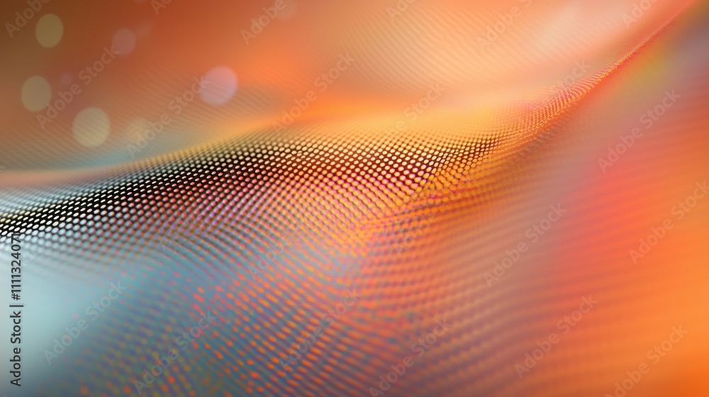 Poster vibrant abstract background with shiny blurry dots and neon hues in dynamic flowing design