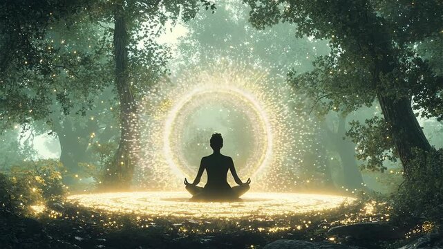 Enchanting Forest Meditation with Psychedelic Magic Loop Backdrop