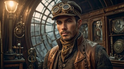 35-year-old man. He is slim and muscular, with short hair and a dark gray hat. The avatar reflects his identity as an avid gamer, but also his interests in martial arts, heroic fantasy, and steampunk.