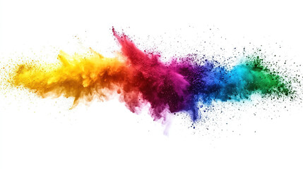 Fototapeta premium Colorful Dust Burst on White Background