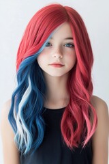 Fototapeta premium Vibrant colored hair on young woman