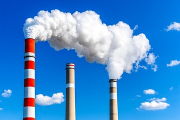 A striking visualization of the green brush industry contributing to pollution, with smoke stacks releasing thick clouds, contrasting with the green-brush product imagery