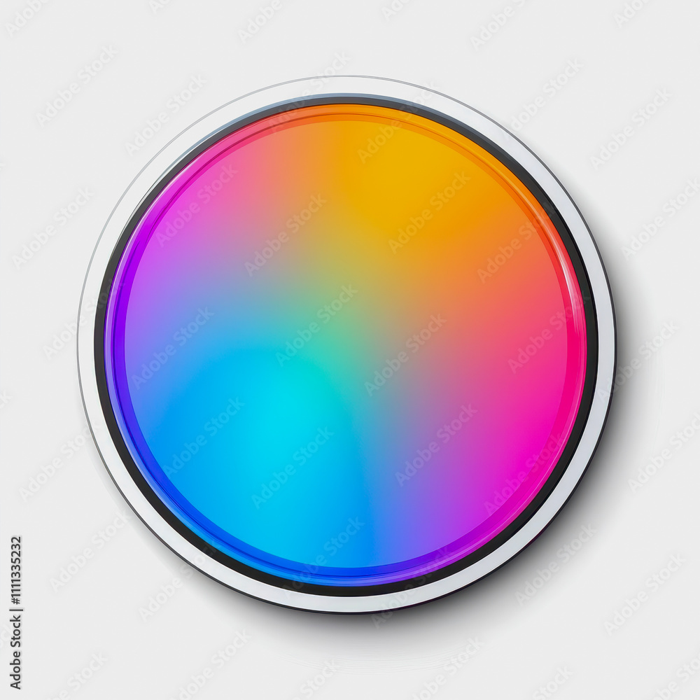 Poster vibrant circular color gradient displaying smooth transition of hues from red to orange to yellow to
