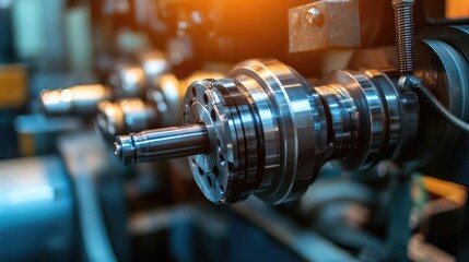 Fototapeta premium Precision Machinery Component in Industrial Manufacturing Process