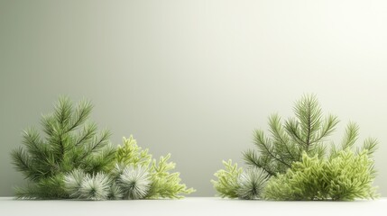 Vibrant pine needle cluster in rich green tones natural light setting detailed close-up tranquil indoor environment nature inspiration for home decor