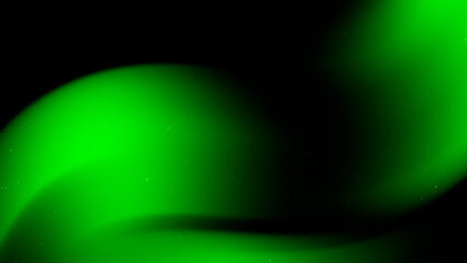 Abstract Green Swirling Nebula, Dark Background, Glowing Particles