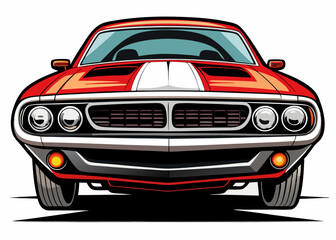 iconic muscle car head light illustration design