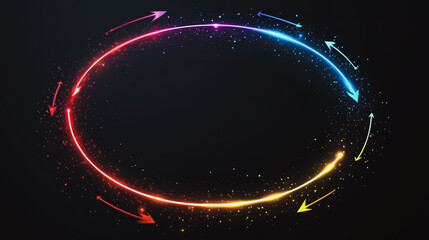 Obraz premium Abstract white background with Colorful circle lines. Digital future technology . Abstract business connection of lines from nodes innovation of communication in the network.