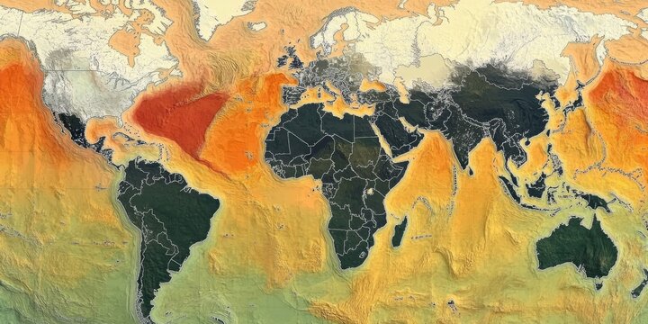 Global Climate Map Temperature Precipitation Patterns - Powered by Adobe