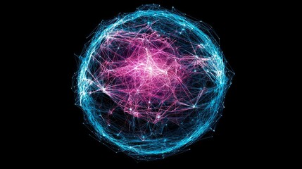 Abstract Cosmic Network Interconnected Energy Nodes and Galactic Structure Visualization