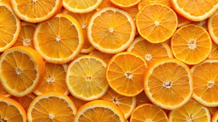 Obraz premium Closeup of vibrant slices of orange , citrus, fruit, juicy, fresh, healthy, vitamin C, nutrition, organic, summer