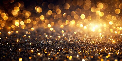 Abstract glitter background with black and gold lights, de-focused , sparkle, abstract, glowing, elegant, shiny