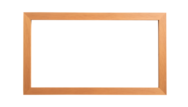 wooden blank photo frame isolated on a clean white background