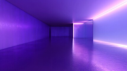 Abstract Purple Room Neon Light Interior Design
