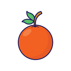 Orange Fruits simple cartoon minimalist isolated white background