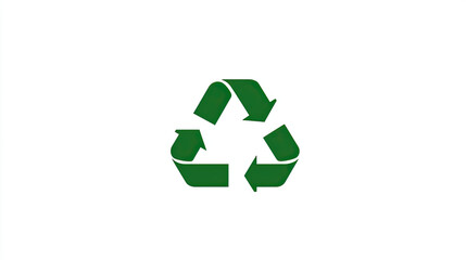 Fototapeta premium Recycling symbol in green color on white background, promoting sustainability