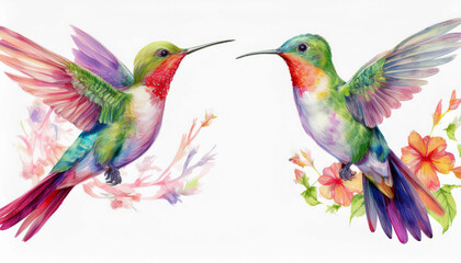 Obraz premium hummingbird watercolor