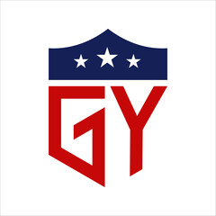 Patriotic GY Logo Design. Letter GY Patriotic American Logo Design for Political Campaign and any USA Event.