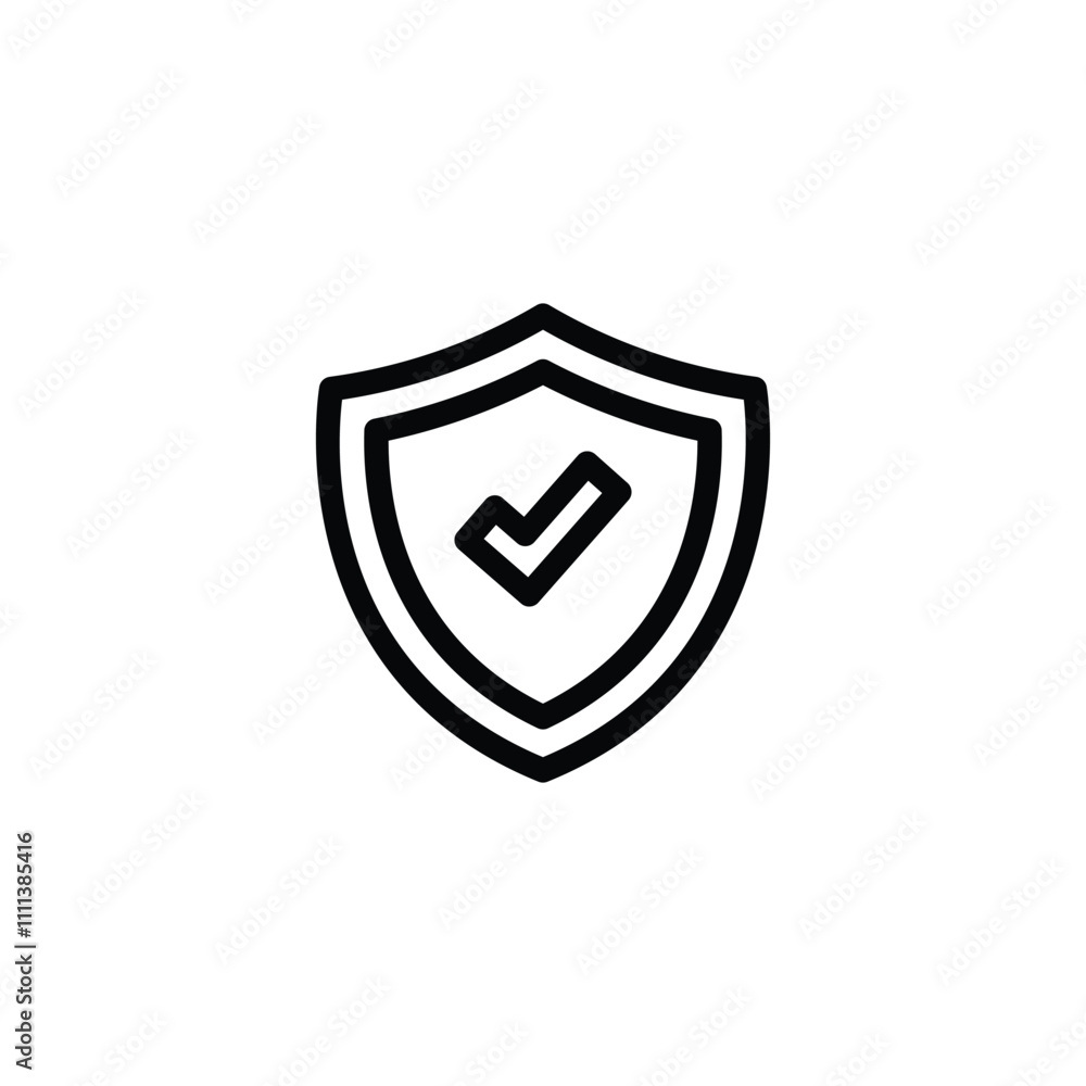 Poster shield check mark icon set vector