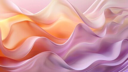Obraz premium Smooth, flowing waves of pink and orange create an abstract and visually appealing wallpaper design