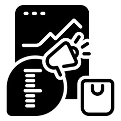 Advertising icon, glyph icon style