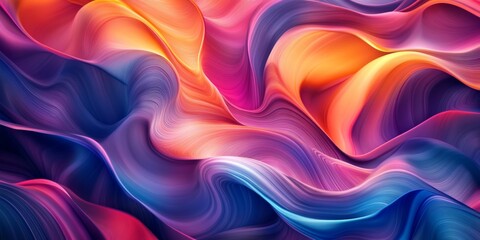 Obraz premium Abstract Colorful Swirling Waves Dynamic Background for Design