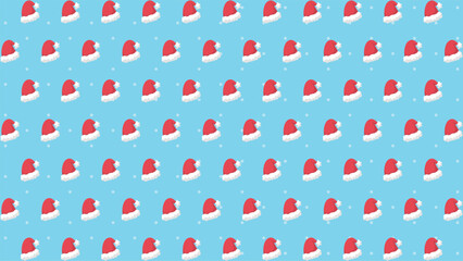 red santa clause hat seamless pattern background vector design