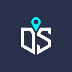 DS Location Logo Design for Recruitment and Navigation - Letter DS Logo Vector Icon