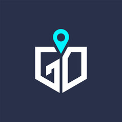 GD Location Logo Design for Recruitment and Navigation - Letter GD Logo Vector Icon