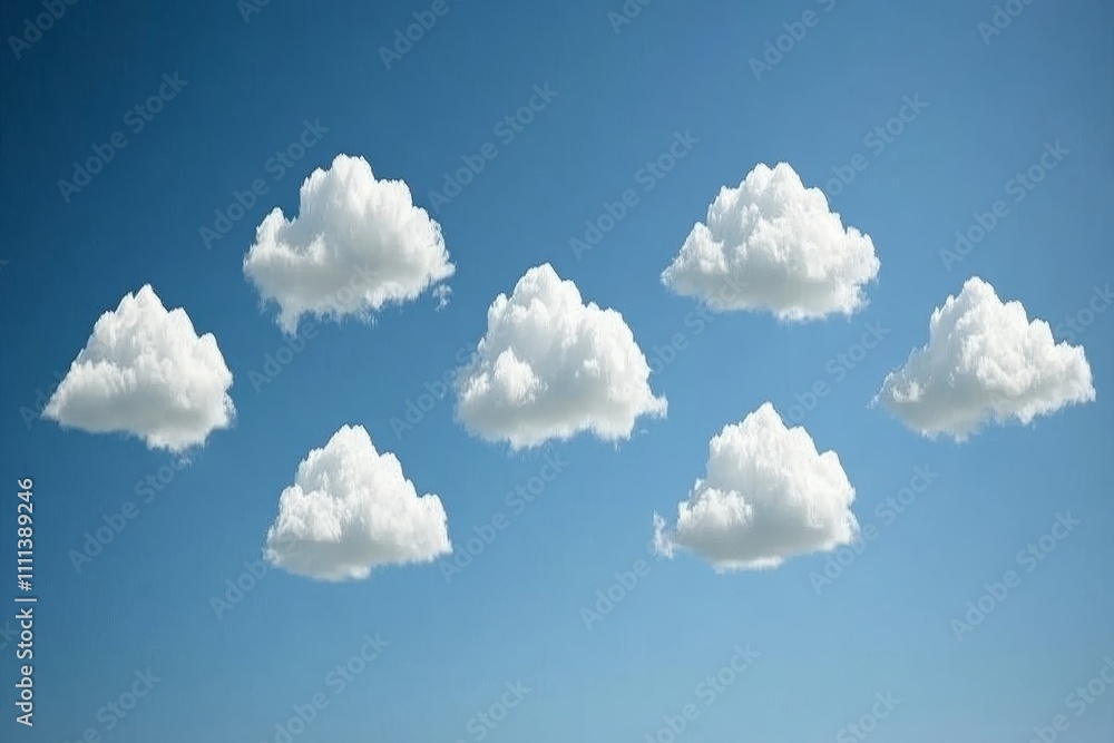 Aufkleber a bright blue sky adorned with fluffy white clouds creating a serene and tranquil atmosphere suitabl