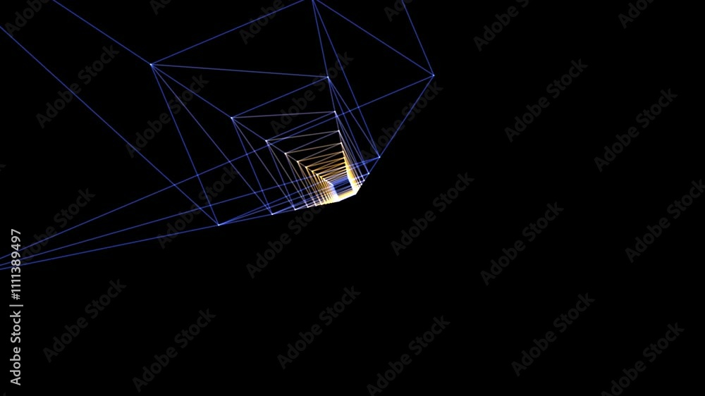 Aufkleber dynamic geometric patterns suggesting depth and motion in abstract space