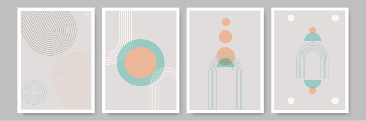 Hand drawn flat design boho wall art