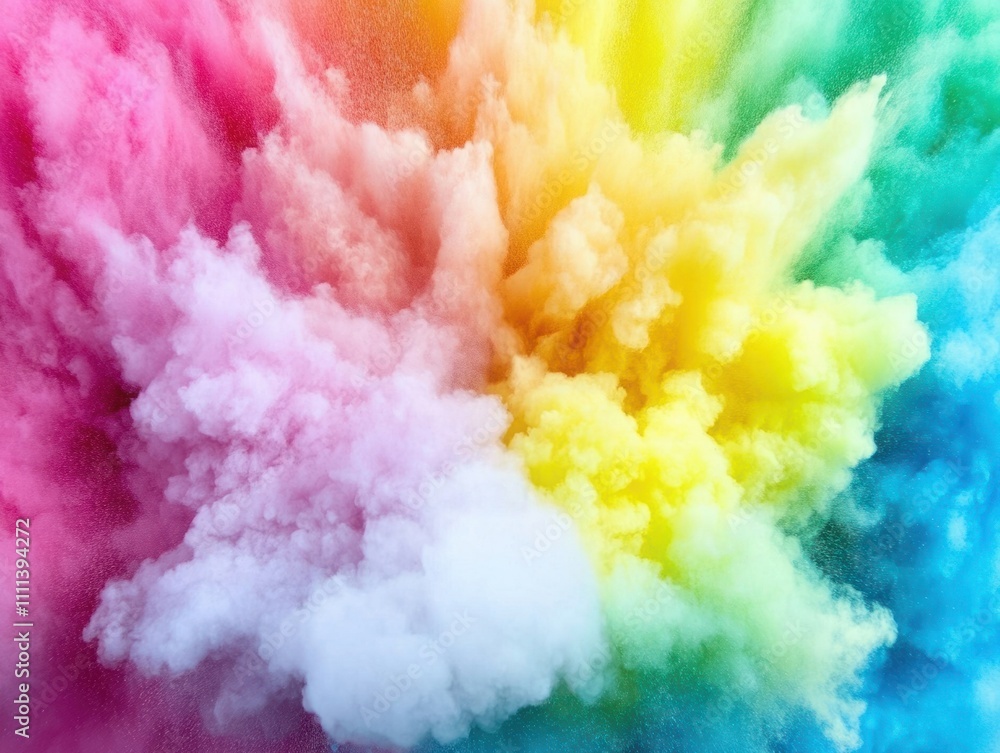 Poster vibrant explosion of colorful smoke and dust particles creating a stunning abstract background for a