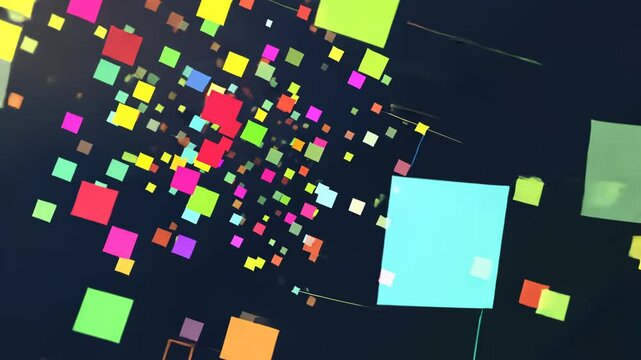Colorful 3D Vector Pattern Illustration of Geometric Cubes and Flags for Business and Technology Decor