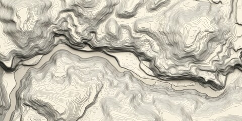 Topographic Map River Valley Contour Lines Elevation Landscape Design