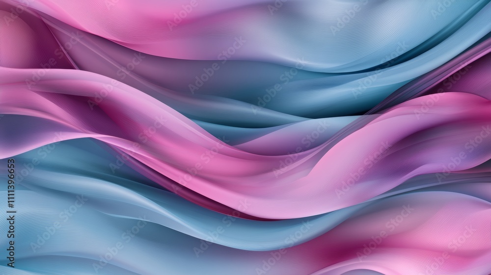 Poster Dynamic abstract background, flowing wavy lines and vibrant colors create a stunning visual wave pattern