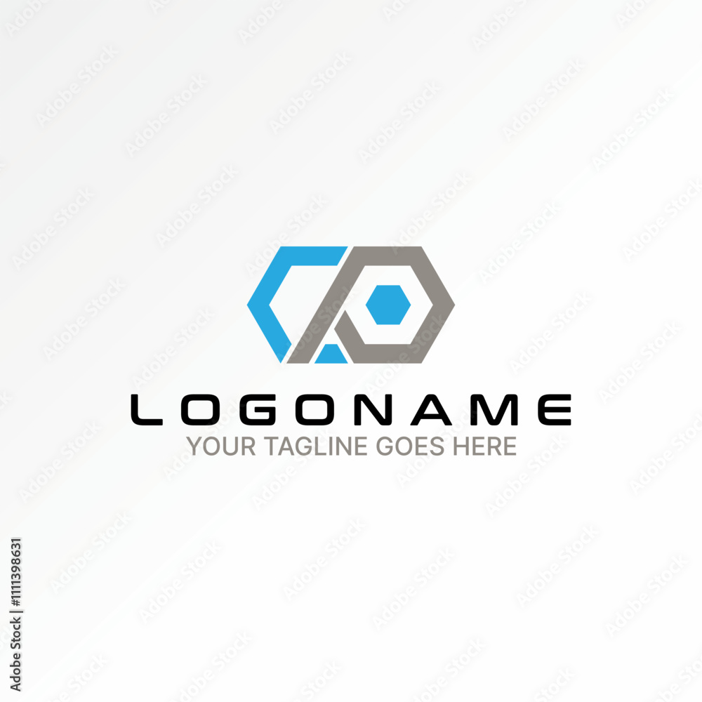 Aufkleber logo design graphic concept creative premium vector stock image graphic initial cp hexagon font conn
