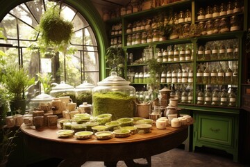 Botanical Tea House: Feature a herbal tea in a quaint village tea house surrounded by botanical wonders.