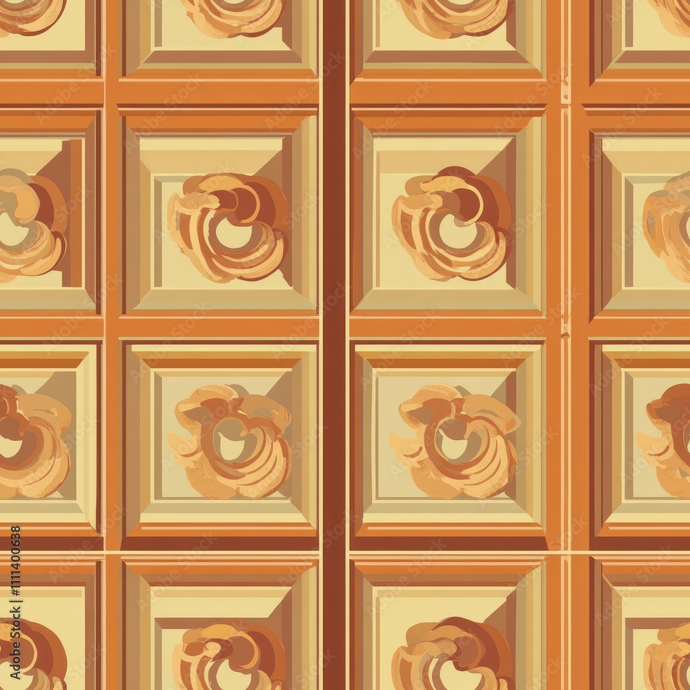 Poster ornate ceiling detail with repeating pattern.
