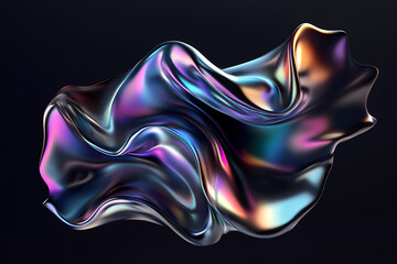 Obraz premium abstract iridescent liquid on dark background